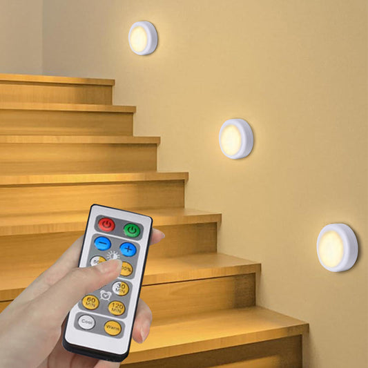 Pack of 3 Wireless LED Night Lights with Remote Control – Ultra-Bright