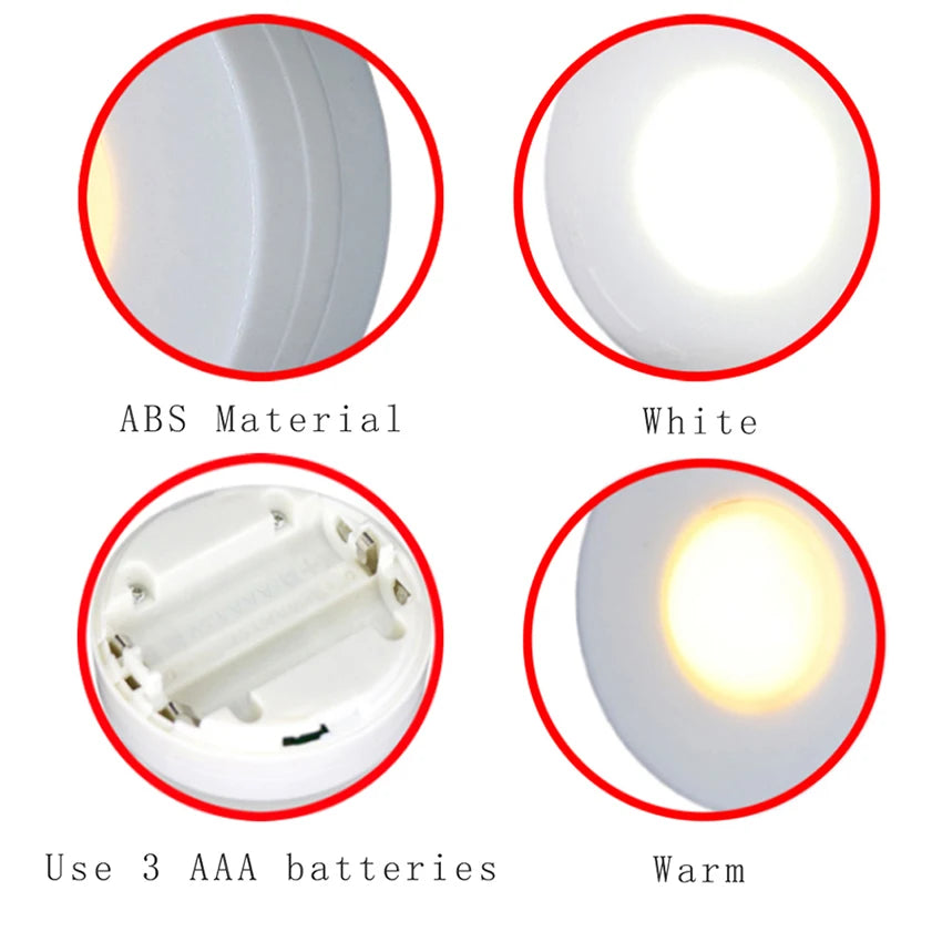 Pack of 3 Wireless LED Night Lights with Remote Control – Ultra-Bright