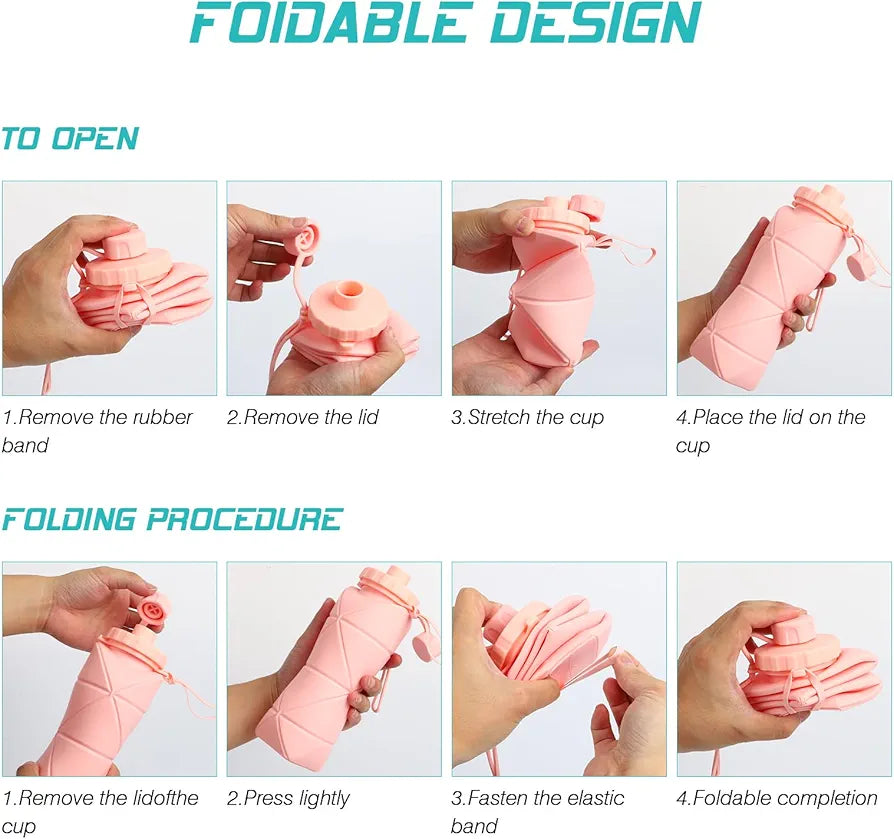 Foldable Water Bottle, 600 Ml