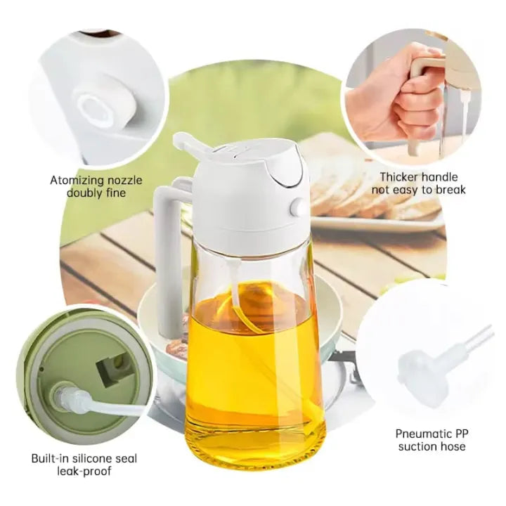 2 in 1 Oil Sprayer & Dispenser Bottle, 450 Ml
