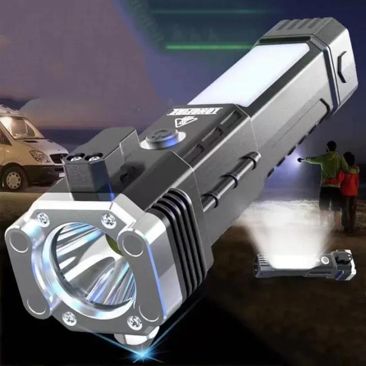 Rechargeable Flashlight With Safety Hammer