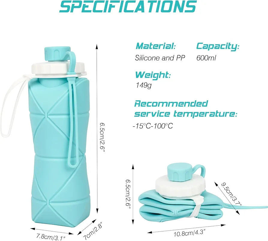 Foldable Water Bottle, 600 Ml